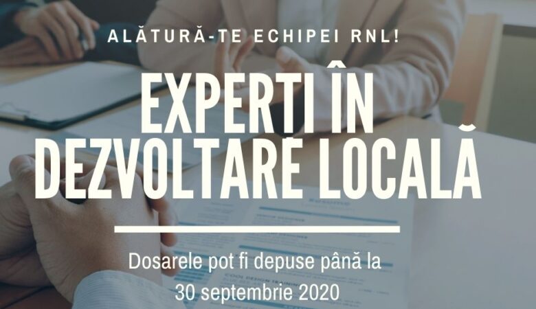 Anunț de recrutare și selectare a doi experți în dezvoltare locală